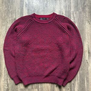 Graphix Burgundy‎ Chunky Knit Sweater Crewneck Pullover Acrylic Winter Jumper S